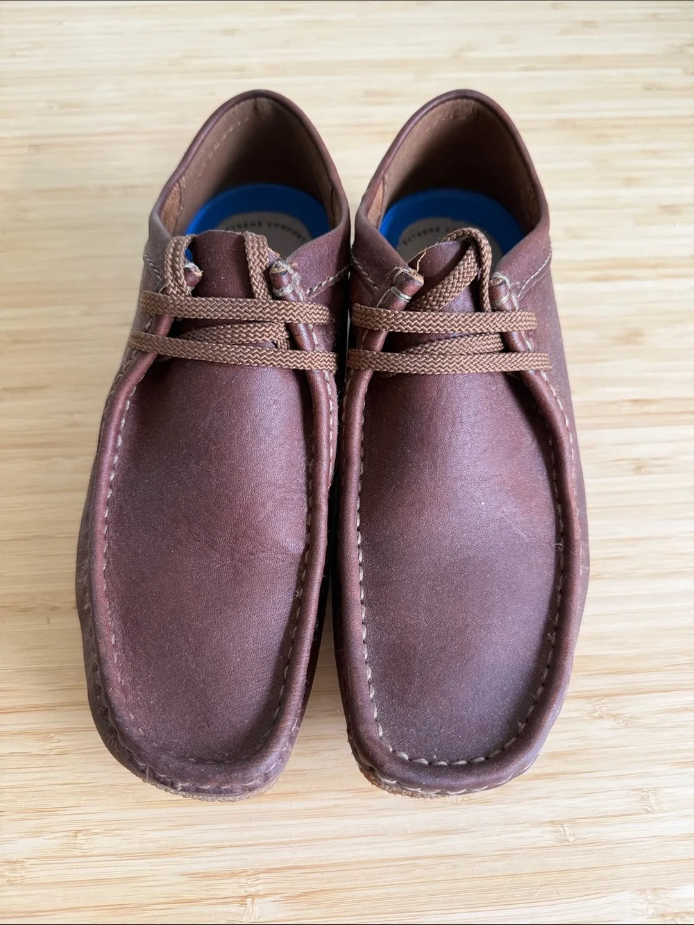 Clarks Men’s Brown Leather Boat Shoes with Blue Insole